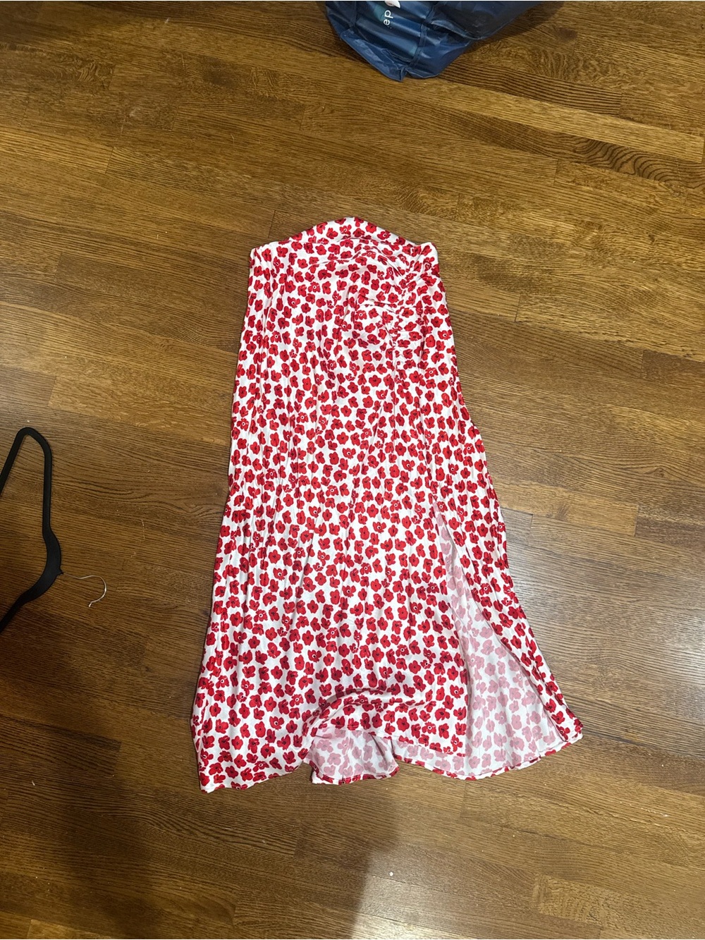 Maeve Red and White Floral Maxi Skirt